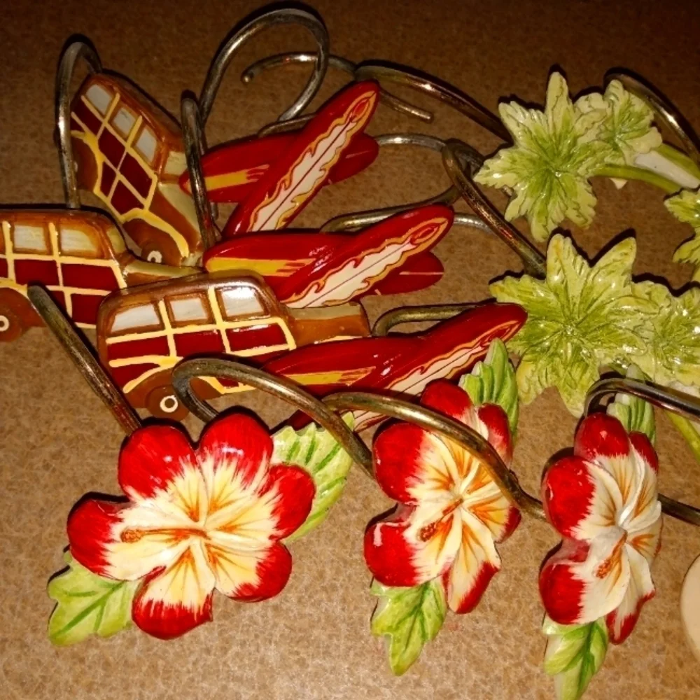 2 Complete Sets Of Shower Curtain Hooks